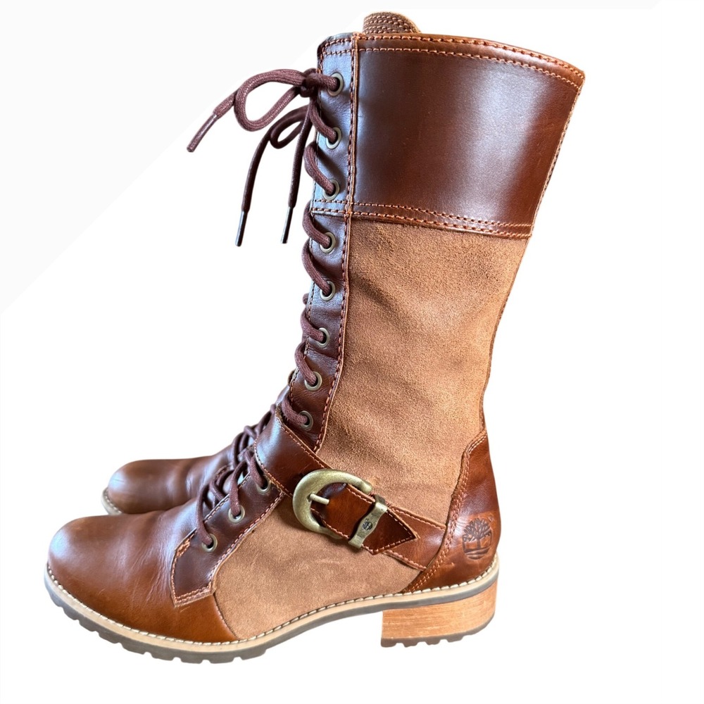 Timberland Earthkeepers Women's Tall Lace-Up Leather Suede Boots Brown 8.5 - Picture 2 of 9